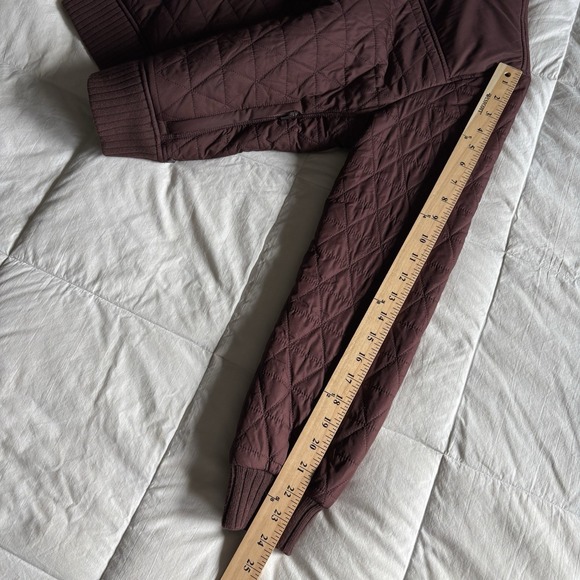 PrAna Diva Bomber Quilted Sherpa Lined Jacket Womens S Brown Wood Outdoor GORP - Picture 16 of 16